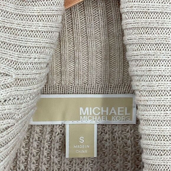 Michael Michael Kors Waffle Knit Long Sleeve Turtleneck Sweater Tan Women Small - Picture 4 of 6